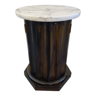 Mid 20th Century Goldsmith Midcentury Fluted Column Table With Marble Top For Sale