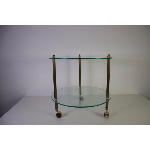French Brass and Glass Bar Cart, 1950s For Sale - Image 6 of 12