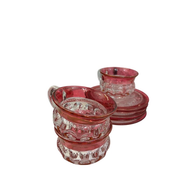 Vintage Tiffin Kings Crown Thumbprint Tea Set for 10 With Extras - 44 Pieces For Sale - Image 13 of 17