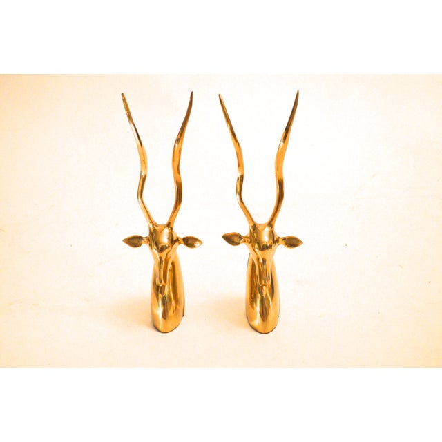 Vintage Brass Antelope Bookends Chairish