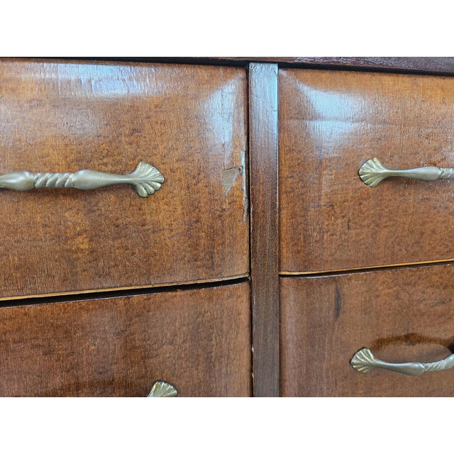 Vintage Six-Drawer Oak Chest of Drawers with Glass Top, 1960 For Sale - Image 13 of 18