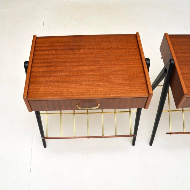 Wood Swedish Teak Bedside Tables, 1960s, Set of 2 For Sale - Image 7 of 12