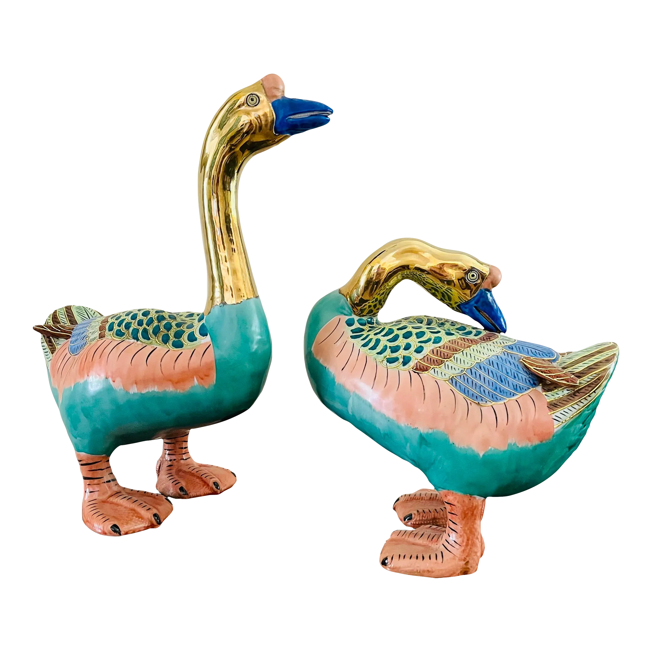 Large Pair of Vintage Andrea by Sadek Porcelain Clay Kutani
