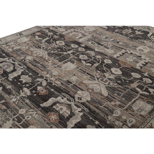 Rug & Kilim Rug & Kilim’s Modern Classics Rug in Gray With Geometric Floral Patterns For Sale - Image 4 of 7