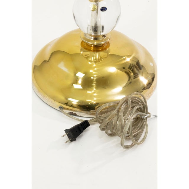 Vintage Italian Glass Sphere and Brass Floor Lamp For Sale In Detroit - Image 6 of 8