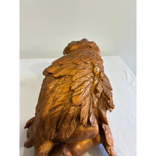 Vintage Gold-Toned Reclining Cherub For Sale - Image 10 of 12