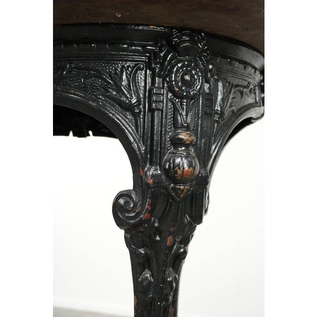 Antique English Side table with Cast Iron Base and Round Wooden Tabletop For Sale - Image 9 of 12