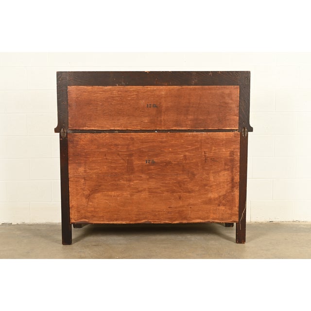 Stickley Brothers Style Antique Mission Oak Arts & Crafts Sideboard Buffet or Bar Cabinet, Circa 1900 For Sale - Image 10 of 11