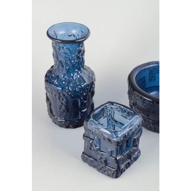 Ice Glass Vases by Göte Augustsson for Ruda Glasbruk, 1970s, Set of 3 For Sale - Image 3 of 5