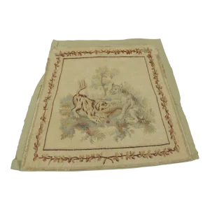 Antique Aubusson Tapestry Chair Seat Cover