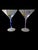 Add a playful touch to cocktail hour with this pair of hand-painted martini glasses. Each clear glass features two green...
