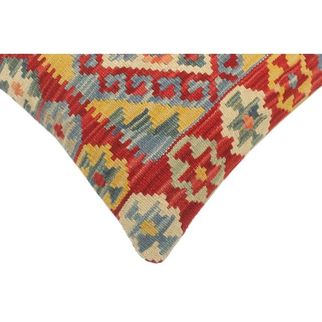 2000 - 2009 Shabby Chic Turkish Rees Hand Woven Kilim Pillow For Sale - Image 5 of 8