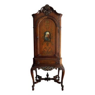 Early 20th Century Continental Baroque Revival Cabinet With Hand Painted Scene For Sale