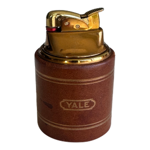 Vintage Yale University Leather Table Lighter