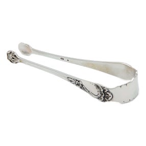 Embossed Silver Sugar Cube Tongs For Sale