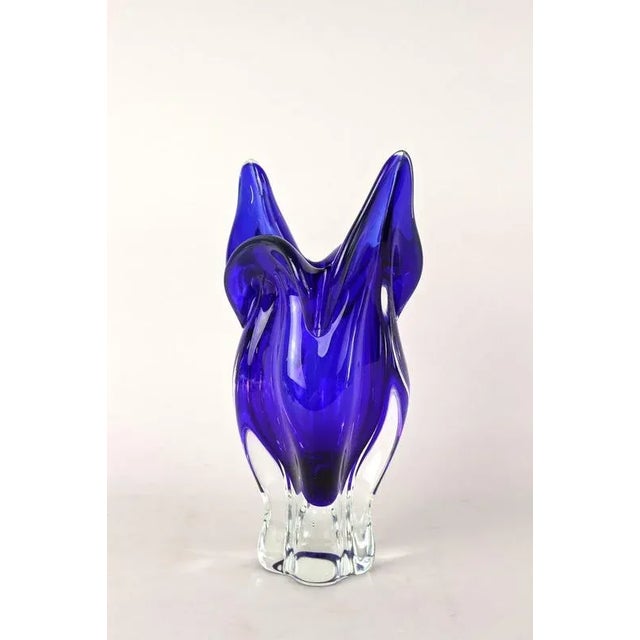 Vintage Dark Blue Murano Glass Vase, 1960s For Sale - Image 9 of 18