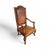 French Louis XV Style Carved Walnut and Patinated Leather Armchair, 1920s For Sale - Image 3 of 18