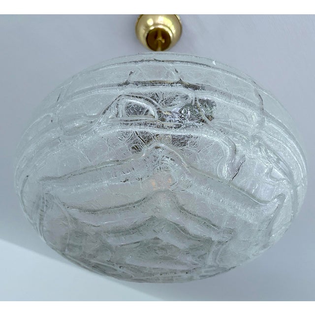 Large Vintage Glass Pendant Light from Doria, 1970s For Sale - Image 9 of 16