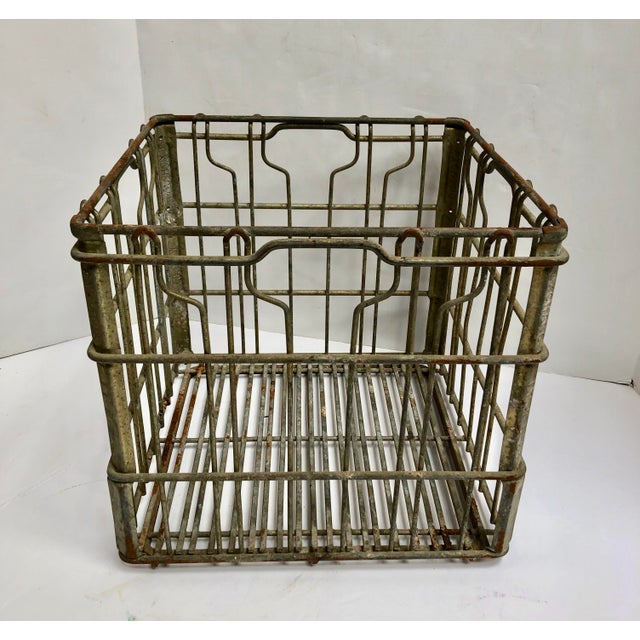 1960s Industrial Metal Milk Crate Chairish