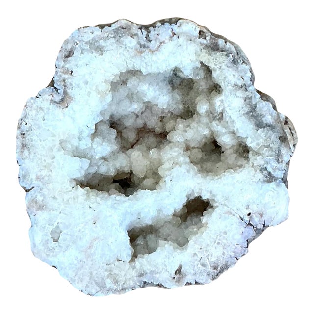 Vintage White Quartz Geode For Sale