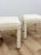 Milo Baughman Style White Parsons Upholstered Stool Pair Vintage MCM Cube For Sale - Image 10 of 11