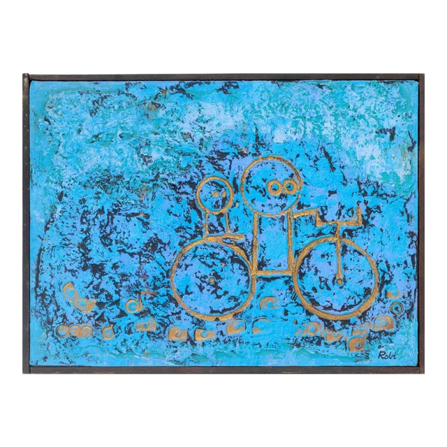 Al Robi Figural Abstraction Mixed Media on Canvas For Sale