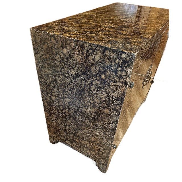 1970's Henredon Chinoiserie Faux Tortoiseshell Cabinet For Sale - Image 10 of 12