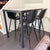 Tall Room & Board Parsons Table with 4 Leather Bar Stools A great lounge/bar set or even kitchen set. Tall quartz topped...