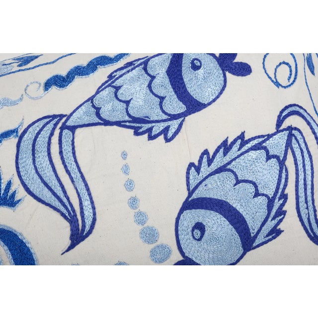 Animal Motif Suzani Pillow Cover For Sale - Image 4 of 5