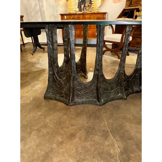 Modern Bronze Paul Evans Design Dining Table For Sale - Image 3 of 6