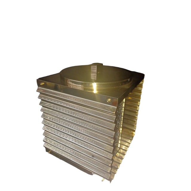 Mid 20th Century Vintage Firenze Brass and Lucite Ice Bucket For Sale - Image 5 of 5