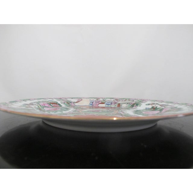 Early 20th Century Chinese Export Famille Rose Medallion Hand Painted 10 1/4" Porcelain Plate For Sale - Image 5 of 6