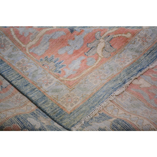 Turkish Turkish Oushak Hand Knotted Wool Rug, 12'x15'7" For Sale - Image 3 of 5