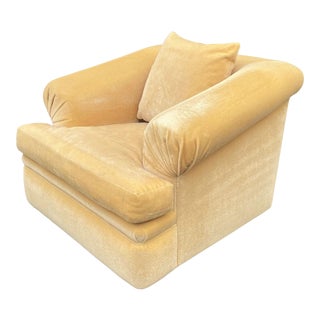 J. Robert Scott Art Deco Beige Mohair Over Stuffed Club Chair For Sale