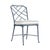 Brown Jordan Calcutta Side Chair in Sapphire with Sea Salt and Navy Welt Cushions For Sale