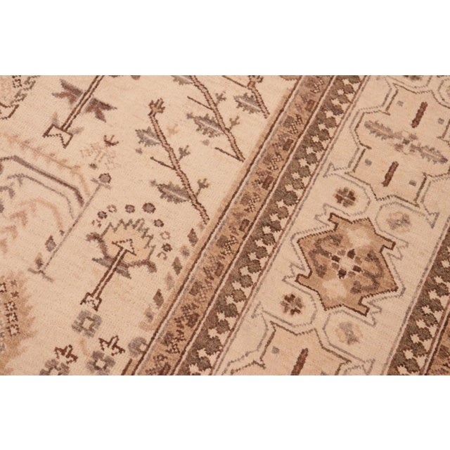 Textile Boho Chic Ziegler Beige Brown Hand-Knotted Wool Rug - 6'0'' X 8'8'' For Sale - Image 7 of 8