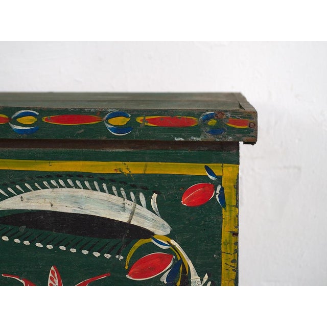 1920s Antique Folk Art Style Trunk, 1920s For Sale - Image 5 of 9