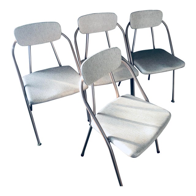 Mid Century Modern Folding Chairs Set Of 4 Chairish