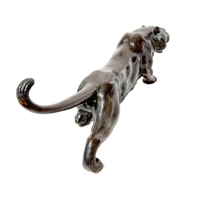 Late 19th Century Antique 19th Century Japanese Meiji Okimono Bronze Tiger Sculpture - Signed For Sale - Image 5 of 12