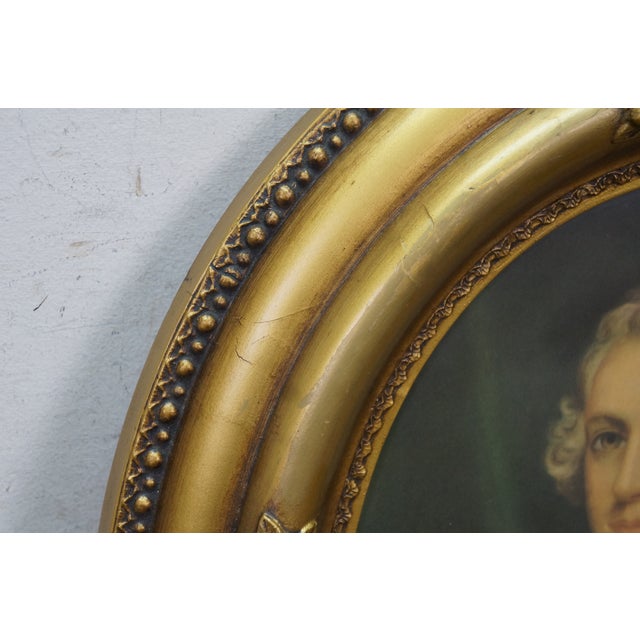 Vintage French Oval Portraits Sophie & Louis Dauphin of France 18" - Set of 2 For Sale - Image 9 of 9