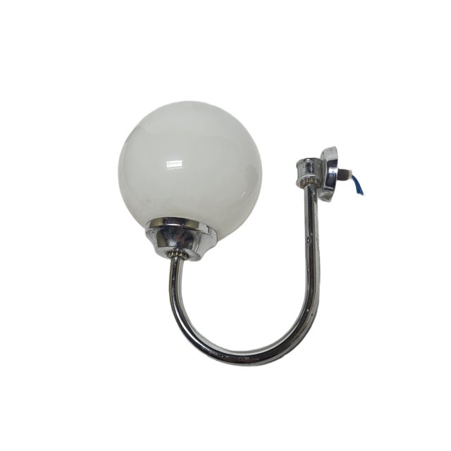 Silver Art Deco Wall Lamp, Poland, 1950s For Sale - Image 8 of 8