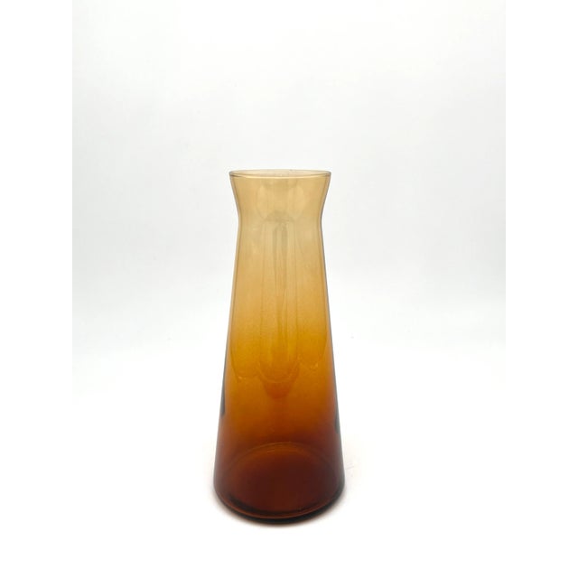 1980s Mid Century Amber Glass Vase For Sale - Image 9 of 12