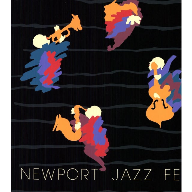 Contemporary 1980 John Martinez 'Newport Jazz Festival 1980' Contemporary Serigraph For Sale - Image 3 of 5
