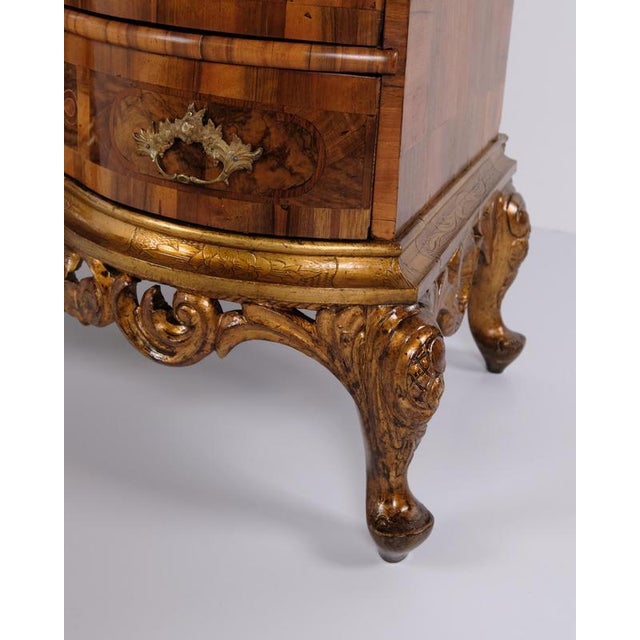 Antique Baroque Chest of Drawers with Four Drawers in Polished Walnut, 1760s For Sale - Image 9 of 10