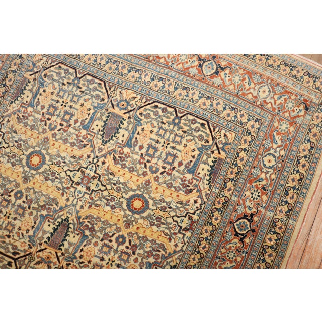 19th Century 19th Century Zabihi Collection Hadji Jalili Tabriz Rug - 4'3" x 5'6" For Sale - Image 5 of 9