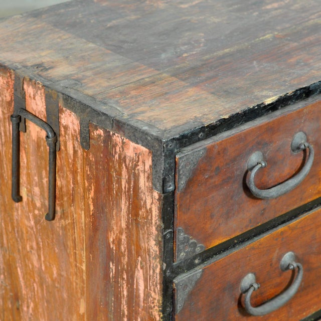 Brown Japanese Tansu Chest of Drawers, 1890s For Sale - Image 8 of 17
