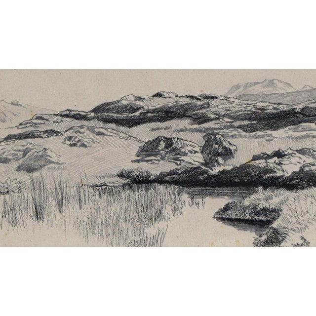 Mid 19th Century 19th C Norweigian Landscape Drawing by Dutch American Artist Henry Van Ingen 1863 For Sale - Image 5 of 6