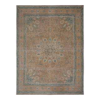 1970s Vintage Persian Handmade Wool Cotton Brown Area Rug For Sale