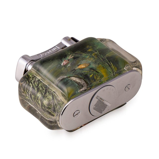 Antique Tropical Aquarium Table Lighter from Dunhill, 1950 For Sale - Image 7 of 15