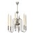 Mid Century French Modern Brushed Aluminum Chandelier For Sale